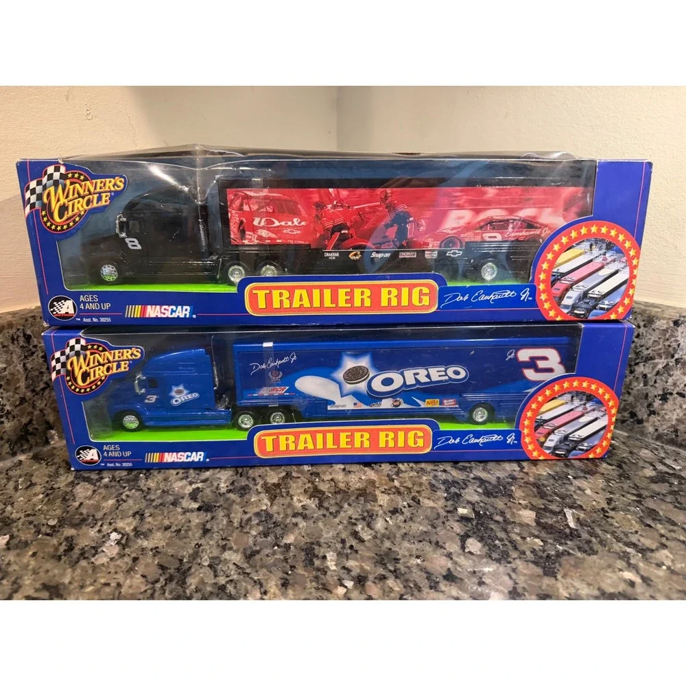 Winners Circle NASCAR Trailer Rig Dale Earnhardt Jr #3 Oreo #8 Black 1/64 Set